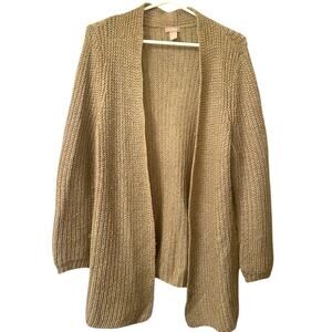 Chico’s Open Front Chunky Knit Cardigan Women’s Size 2-large teacher core